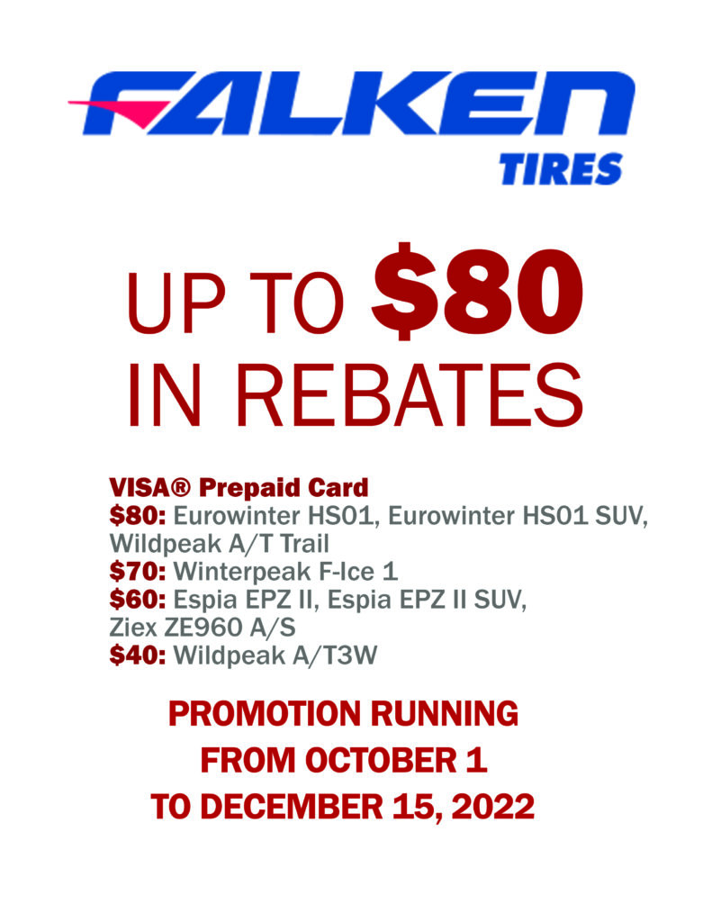 Falken Tires Rebate Fall 2022 John's Auto Service